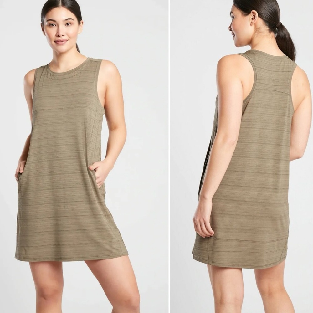 Athleta Pacifica Illume Dress in Shadow Olive